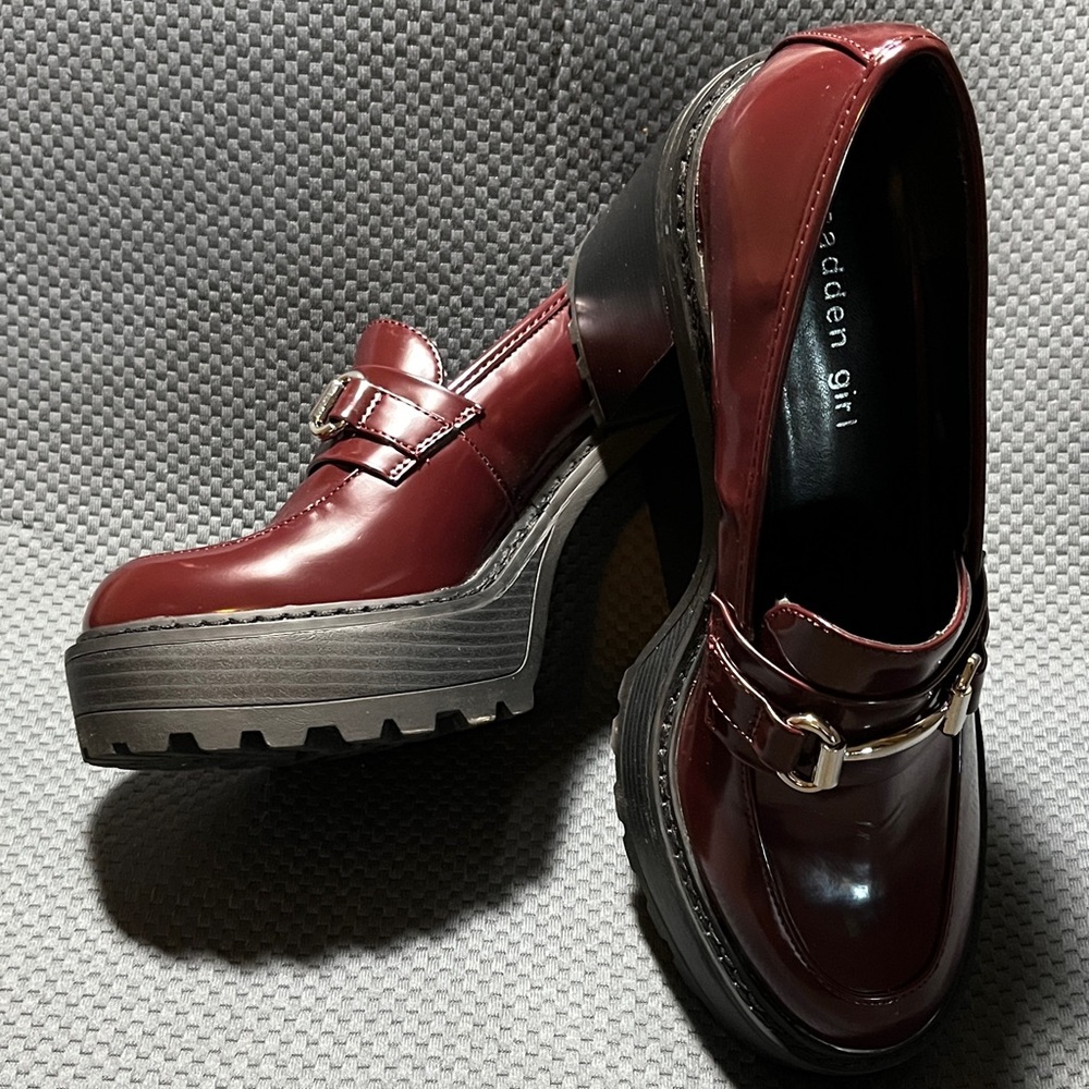Madden Girl Kiera Oxblood Loafers -Lug Sole